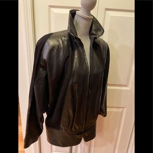 Vintage 80’s VAKKO Black leather & suede Jacket Size S